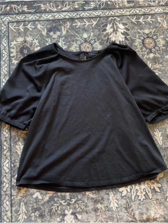 Who What Wear Tops - Who What Wear Black Statement Sleeve Blouse 🖤